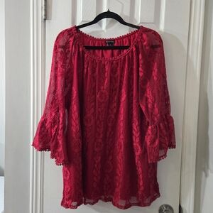 2x stretchy lace blouse